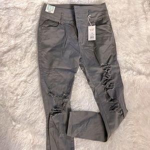 Urban Planet Grey Ultra High Rise Push Up Stressed Pants